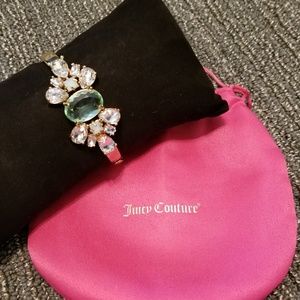 NWOT Juicy Couture Gold Gemstone Hinged Bangle